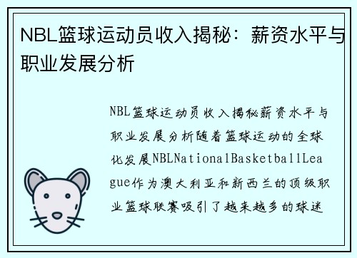 NBL篮球运动员收入揭秘：薪资水平与职业发展分析